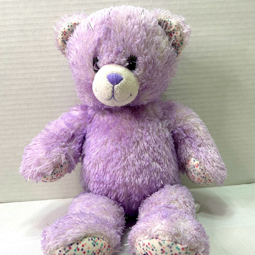 Build a Bear iCarly Purple 16" with Glitter Lavender Plush Bear Stuffed GUC
